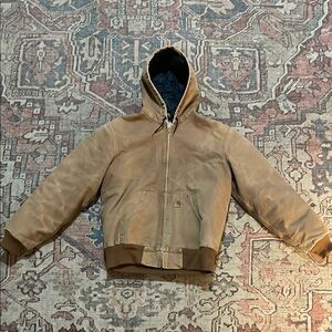 Carhartt Brown Performance Jacket with Hood and Zipper Closure